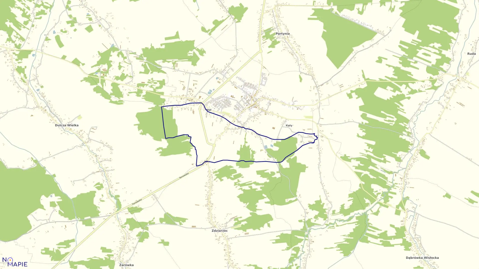 Mapa obrębu Radomyśl Wólka Dul. w gminie Radomyśl Wielki